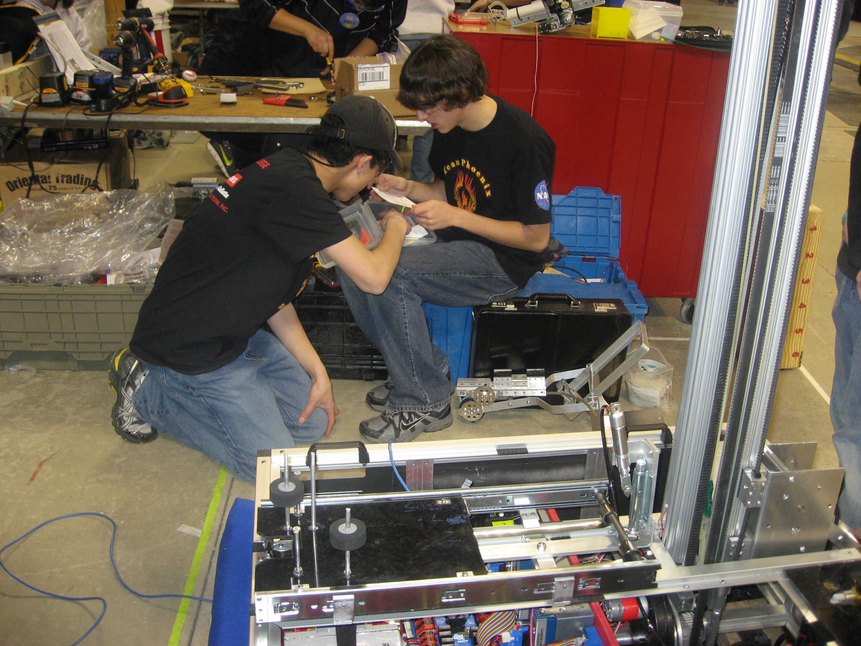 Gathering parts for the robot